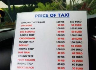 THAÏLANDE – TOURISME: A Koh Samui, refusez les taxis sans compteurs !