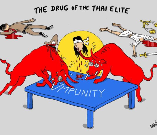THAÏLANDE – DESSIN DE PRESSE: L’élite Thaïlandaise droguée au «Red Bull»