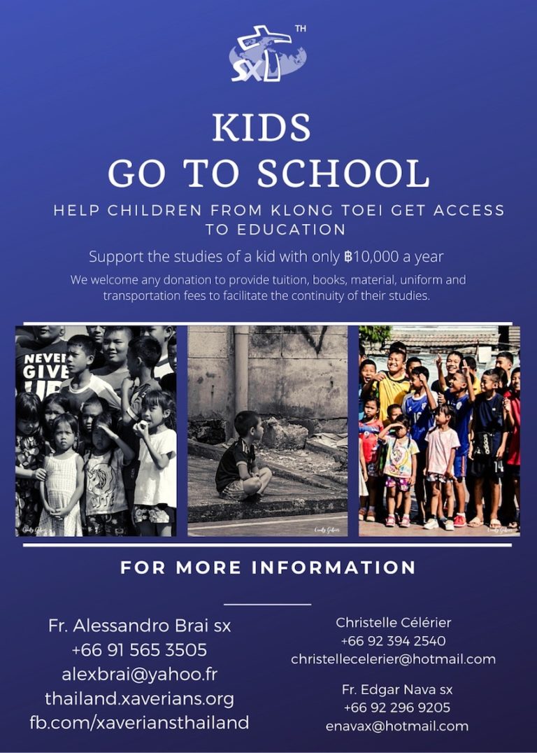 BANGKOK – COMMUNAUTÉ: Aidez les enfants de Khlong Toey à surmonter l’épreuve du coronavirus!