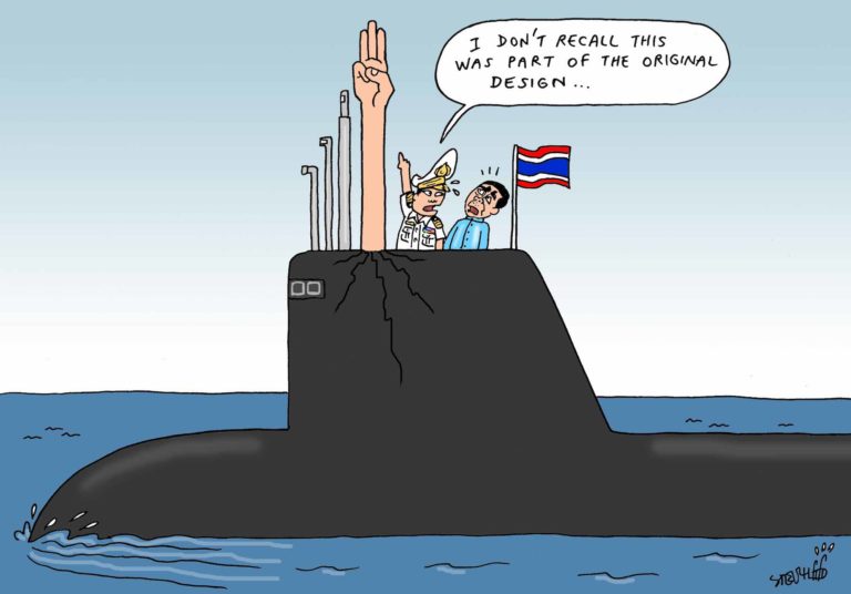 THAÏLANDE – DESSIN: Des sous-marins qui séduisent les militaires, guère la population