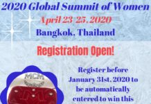 THAÏLANDE – SOMMET: Bangkok sera la capitale mondiale des femmes en avril 2020