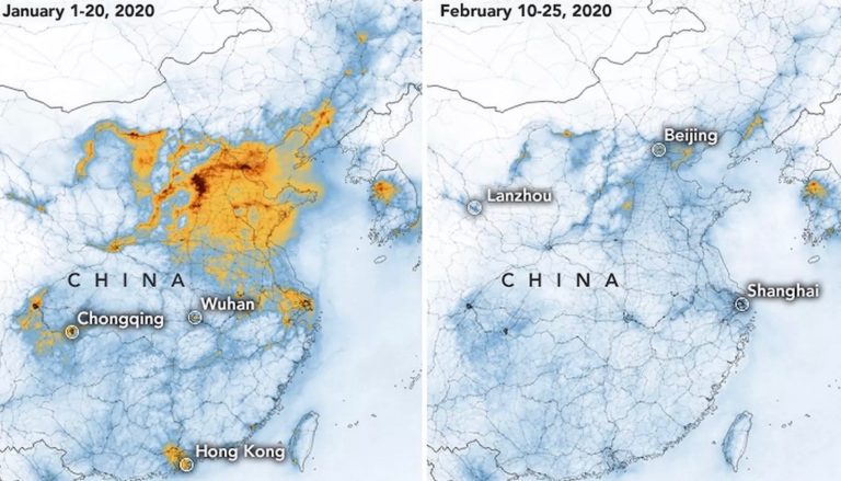 ASIE – POLLUTION: Selon la Nasa, l’épidémie de coronavirus a «lavé» le ciel chinois