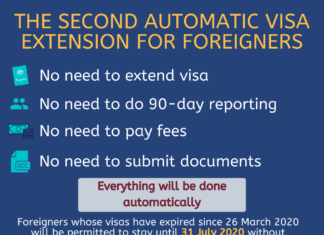 THAÏLANDE – VISAS: Nouvelle extension automatique approuvée jusqu’au 31 juillet