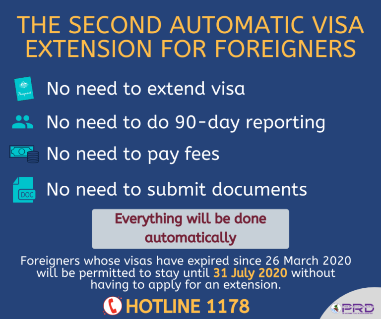 THAÏLANDE – VISAS: Nouvelle extension automatique approuvée jusqu’au 31 juillet