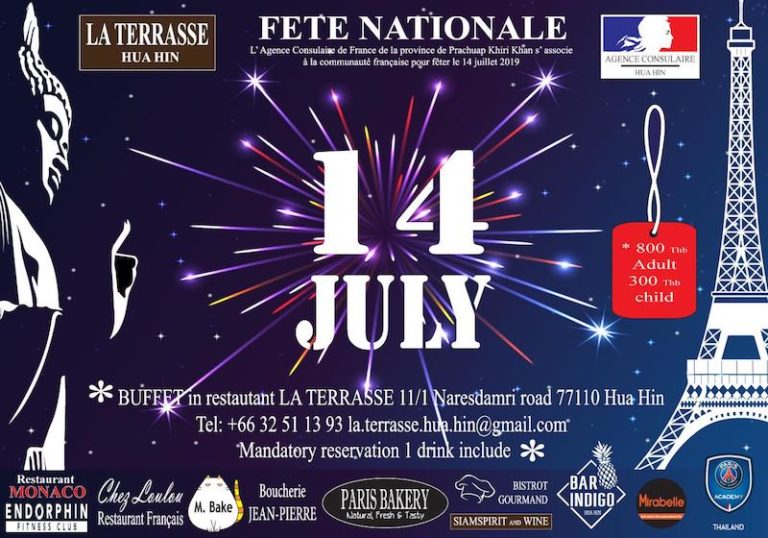 FRANCE-THAILANDE: À Hua Hin, un 14 juillet en «terrasse»