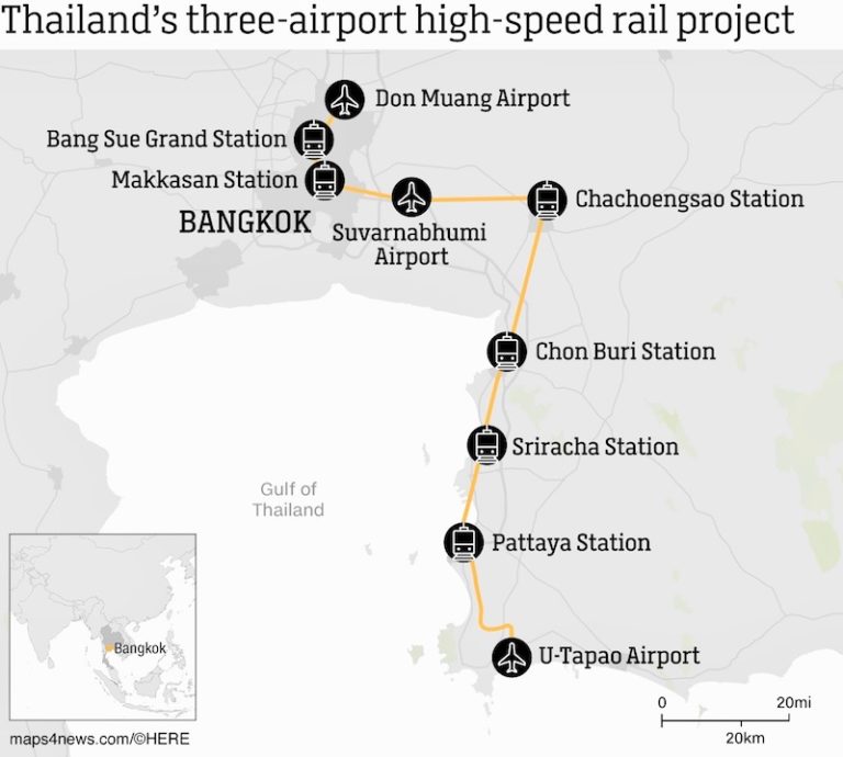 THAÏLANDE – INFRASTRUCTURES : Le train à grande vitesse des trois aéroports va démarrer