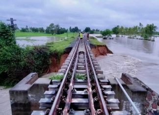 inondation ligne de train
