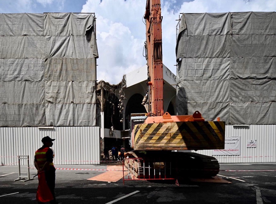 démolition du cinéma La Scala à Bangkok