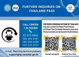 Thailand pass hotline