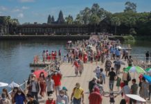 Touristes angkor Cambodge