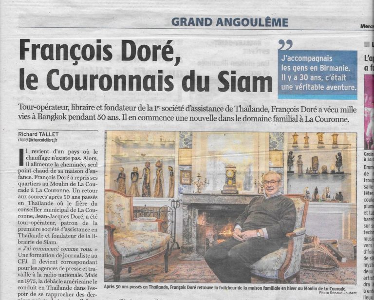 THAÏLANDE – FRANCE : François Doré, le libraire du Siam de retour en Charentes