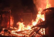 Birmanie village incendie