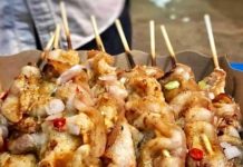 brochettes de porc Thaïlande