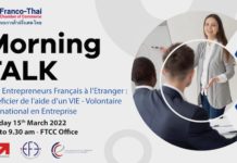 THAÏLANDE – FRANCE : Entrepreneurs français, ce rendez-vous à Bangkok est taillé sur mesure pour vous ! VIE FTCC