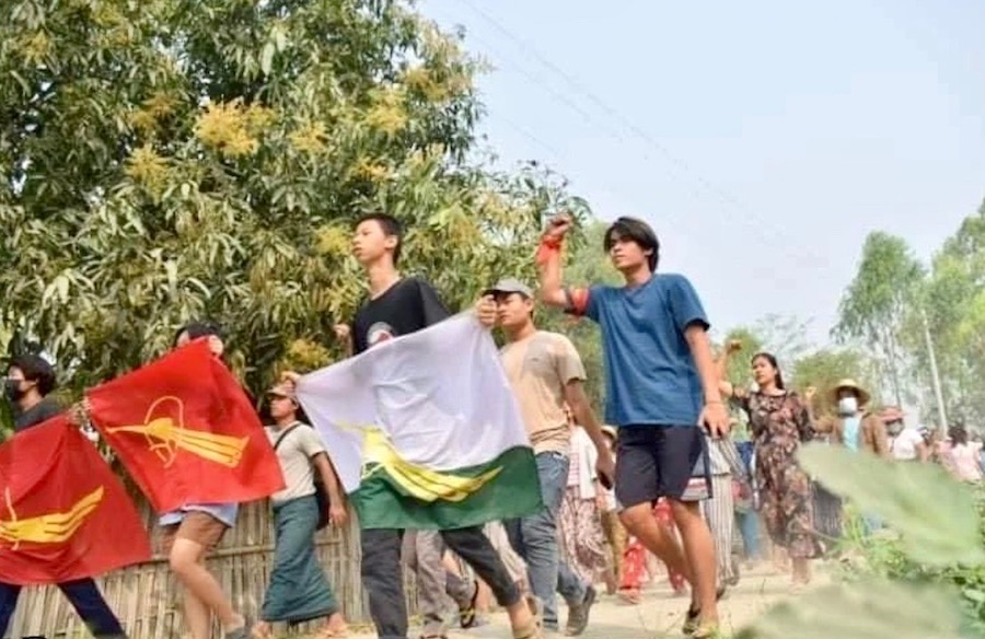 Manifestants en Birmanie