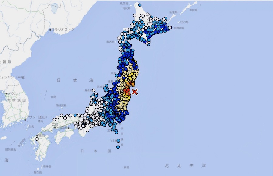 tremblement de terre au Japon