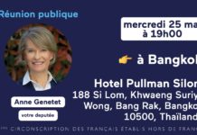 THAÏLANDE – FRANCE : Venez rencontrer Anne Genetet, candidate de la coalition Ensemble pour la majorité présidentielle anne genetet Bangkok