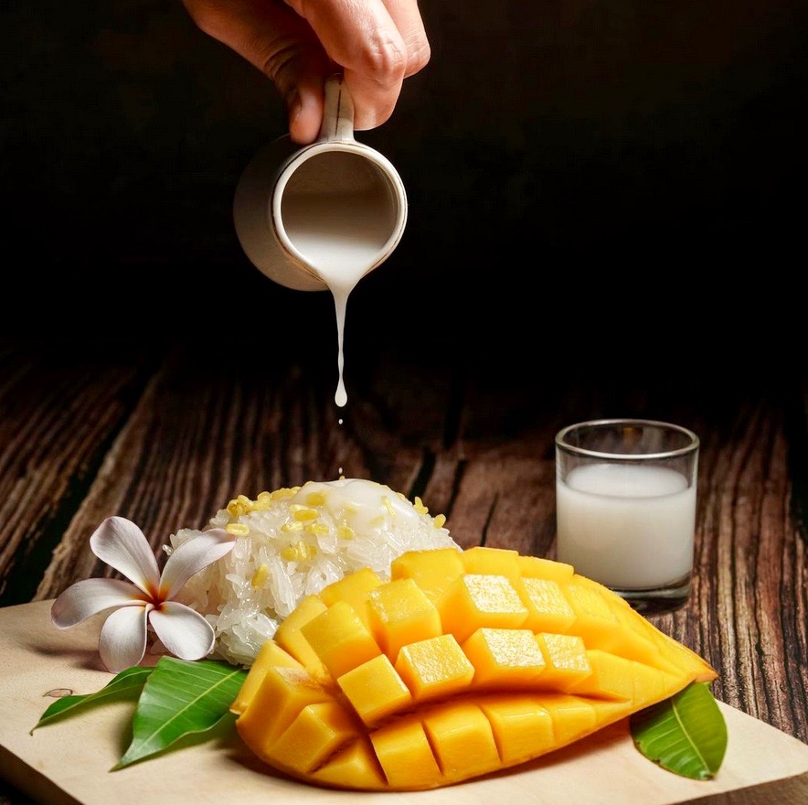 riz gluant noix de coco mangue