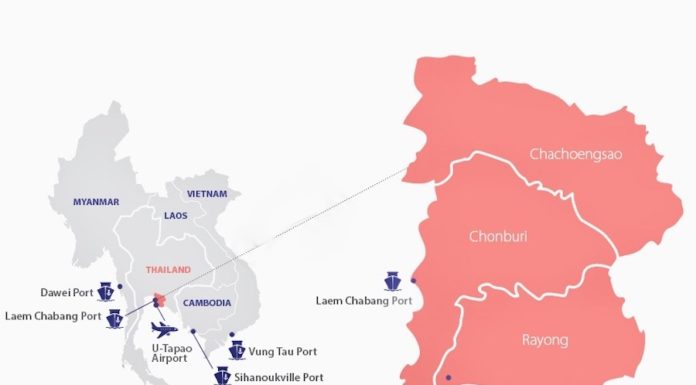 THAÏLANDE – ENTREPRISE : En mai, 41 entreprises étrangères ont obtenu le feu vert pour investir en Thaïlande carte Corridor économique oriental