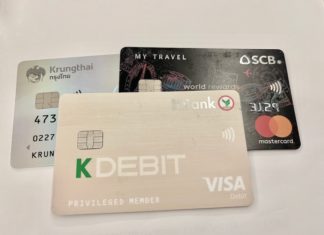 cartes de crédit Thaïlande