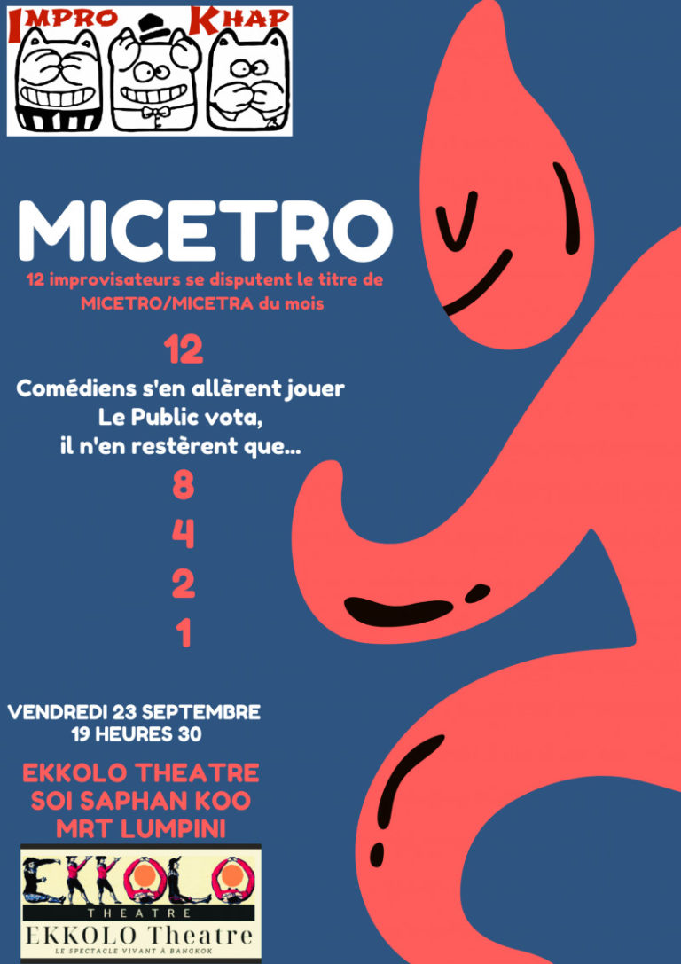 BANGKOK – CULTURE : Improvisation théâtrale de la troupe Impro Khap le 23 septembre