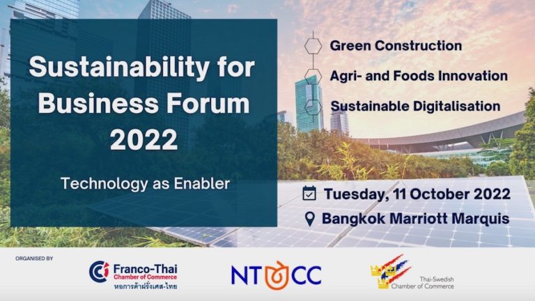 BANGKOK – COMMUNAUTÉ : La Chambre de Commerce Franco-Thaïe tiendra son Forum sur la durabilité le 11 octobre