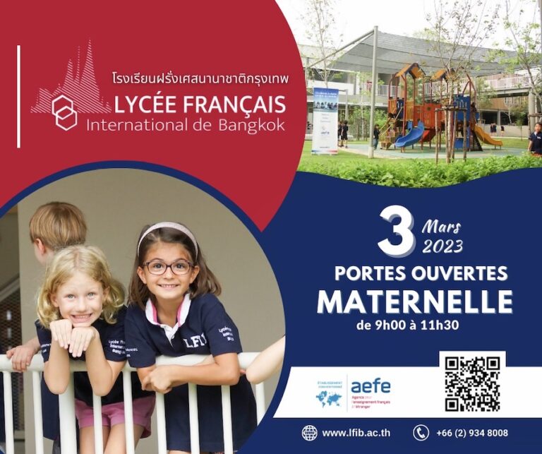 BANGKOK – COMMUNAUTÉ : Le LFIB organise pour la classe maternelle ses portes ouvertes le vendredi 3 mars