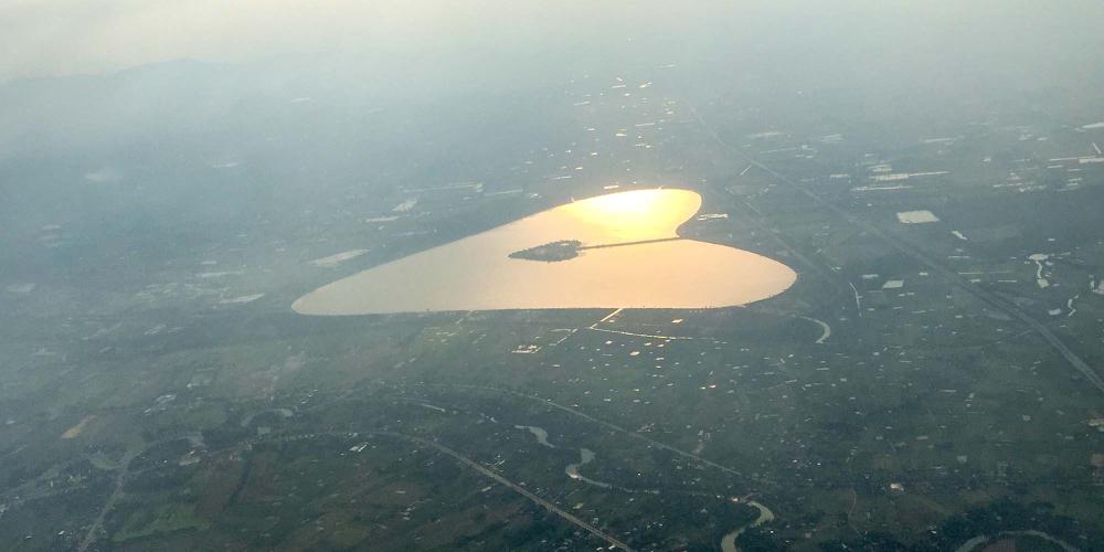 Lac de Sukhothai en forme de cœur