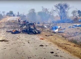 Sagaing Birmanie bombardement aérien