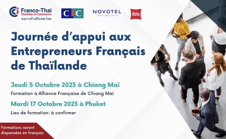 THAÏLANDE – FRANCE : Les 5 et 17 octobre, la FTCC propose une formation gratuite aux entrepreneurs