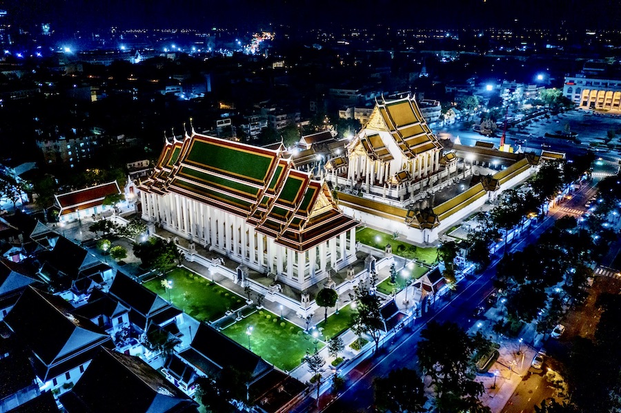 Wat Suthat Thepwararam vue aérienne