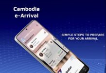 Cambodge carte d'arrivée