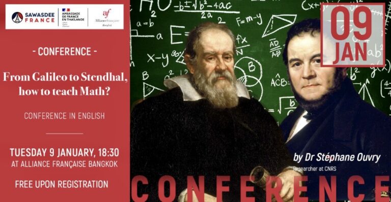 BANGKOK – CONFÉRENCE : Pour mieux comprendre les mathématiques un rendez-vous de qualité le 9 janvier à l’Alliance française