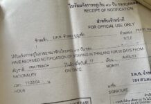 90 jours notification Thaïlande