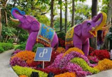 BANGKOK – CULTURE : 35e Festival des Fleurs du Parc Nai Lert Nai lert sculptures de fleurs