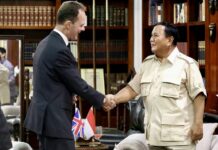 Prabawo Subianto félicitation UK