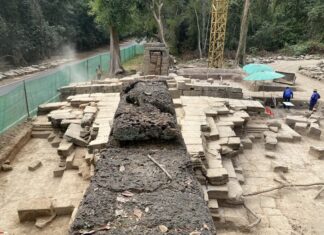 porte Sud restauration Ta Prohm Cambodge