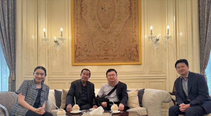 CAMBODGE – THAKSIN : Après la visite de Hun Sen à Bangkok, la fille de Thaksin à Phnom Penh Rencontre Hun Sen et Thaksin