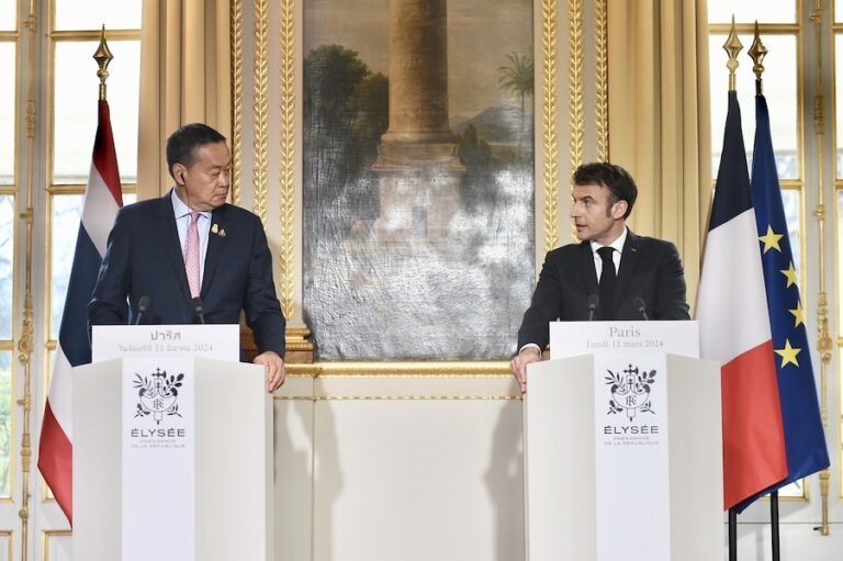 THAÏLANDE – FRANCE : Depuis l’Élysée, avec Emmanuel Macron et Srettha Thavisin