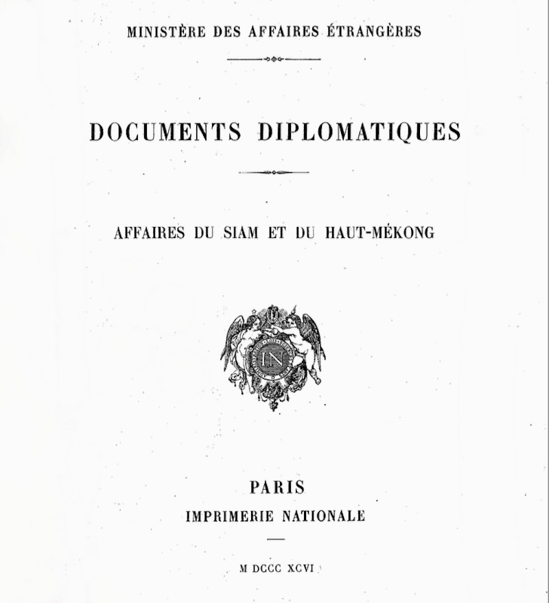 Histoire affaires su Siam et du Haut-mekong