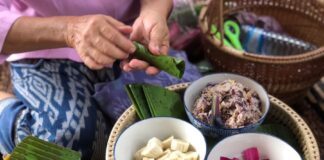 riz gluant lotus rouge