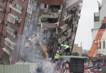 TAÏWAN – UPDATE : 13 morts après le séisme, les recherches se poursuivent Taïwan tremblement de terre