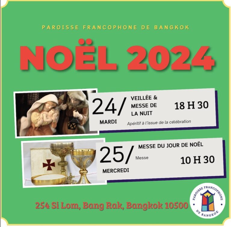 THAÏLANDE – COMMUNAUTÉ : Célébrations de Noël à la Paroisse francophone de Bangkok