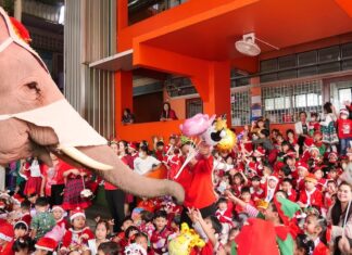 THAÏLANDE – TRADITION : À Ayutthaya, les éléphants enfilent le costume de Père Noël