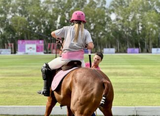 Pink polo match