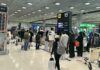 Touristes aéroport Suvarnabhumi