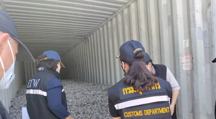 THAÏLANDE – POLLUTION : Des déchets électroniques broyés illégalement importés des États-Unis déchets électronique Laem Chabang