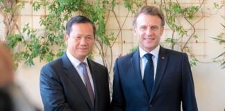 Hun Manet et Emmanuel Macron à Nice