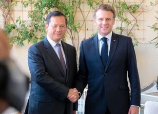 Hun Manet et Emmanuel Macron à Nice