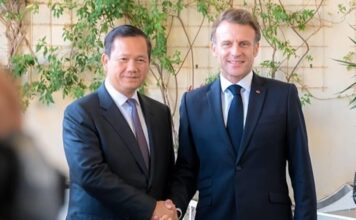 Hun Manet et Emmanuel Macron à Nice